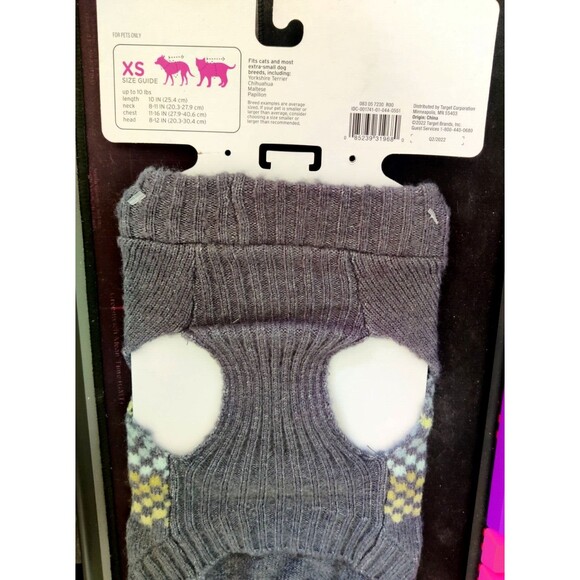 Pets xsmall size,  Colorway Dog or Cat Sweater Gray - Picture 3 of 4